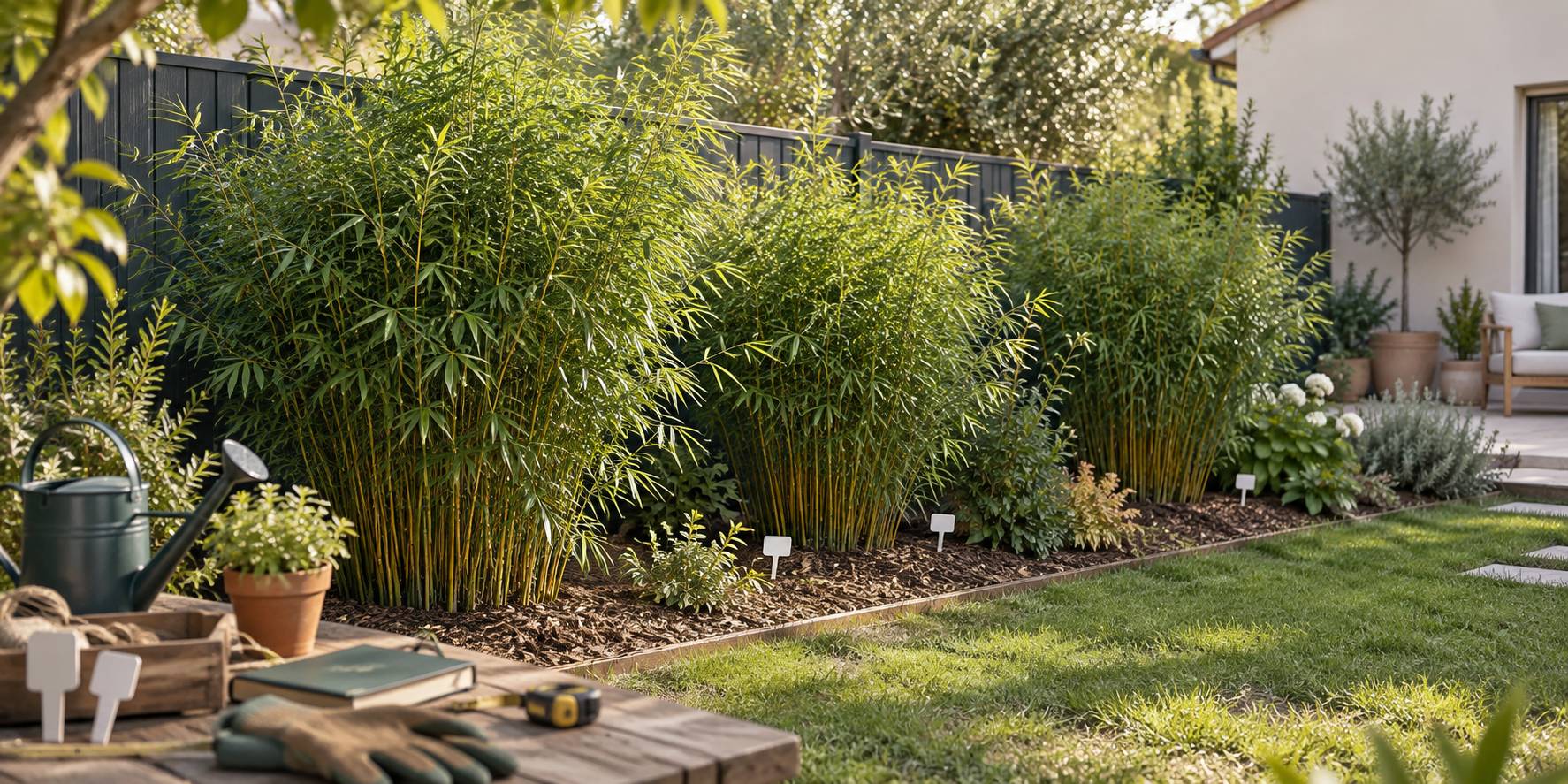 Illustration éditoriale du sujet : Bambous non traçants : lesquels planter en Seine-et-Marne