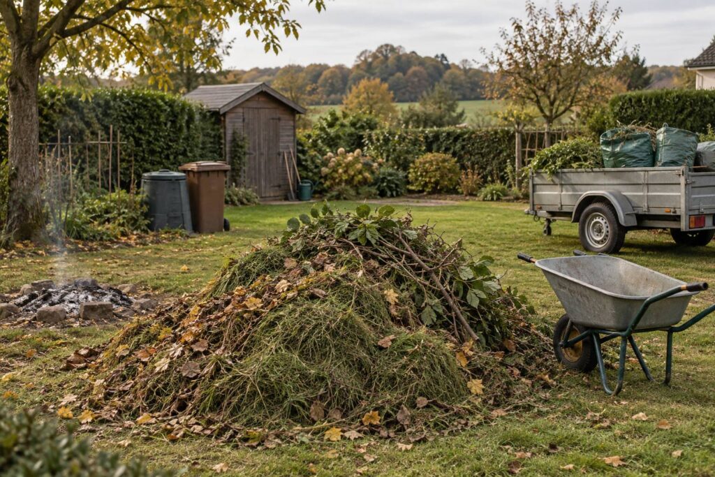 Illustration éditoriale du sujet : Déchets verts en Seine-et-Marne : déchèteries et brûlage