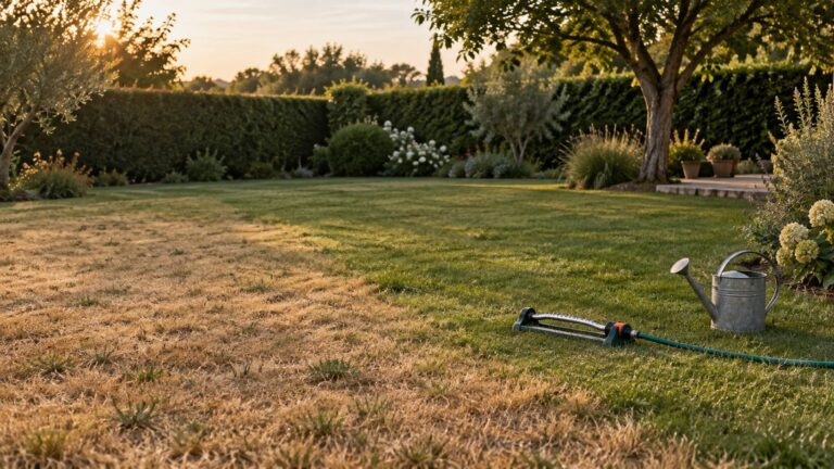Pelouse jaunie en été : arroser ou la laisser dormir